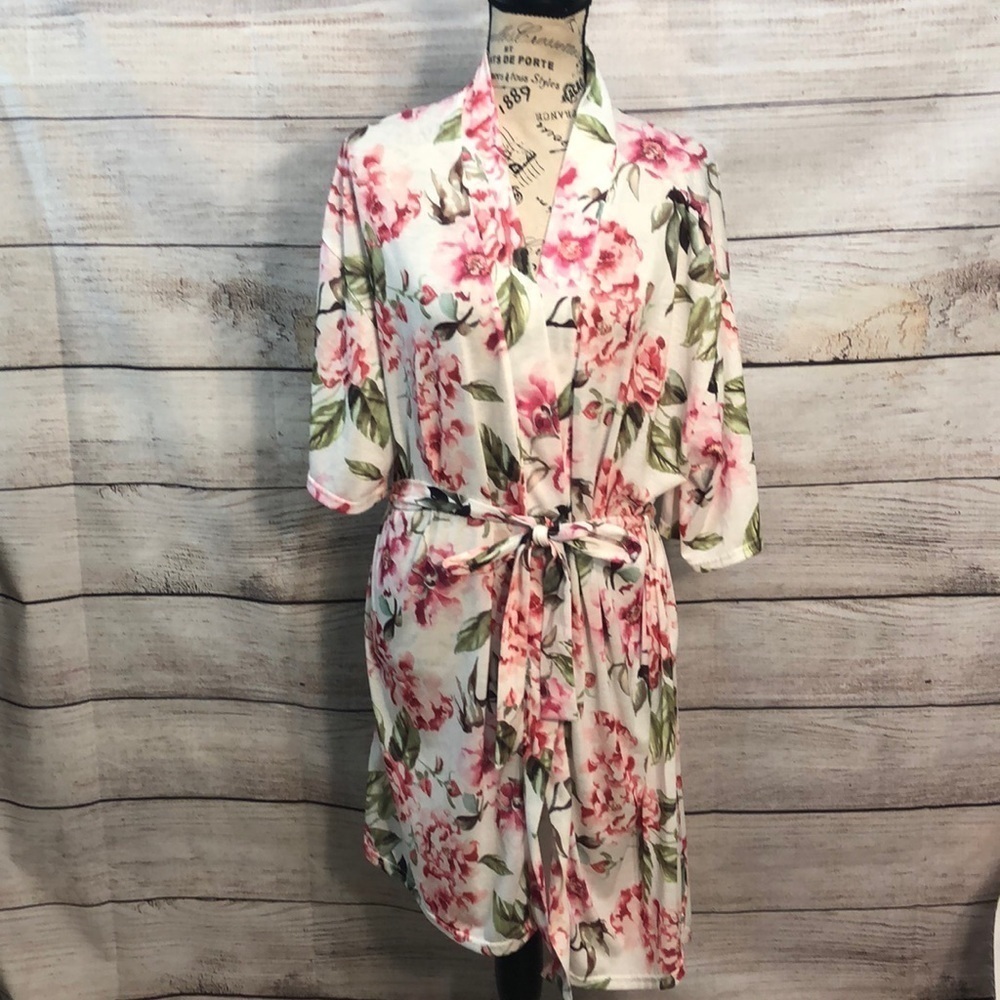 Show Me Your Mumu Brie Robe Garden of Blooms One Size Pink